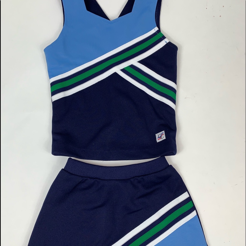 Child small cheerleader uniform Blue Green